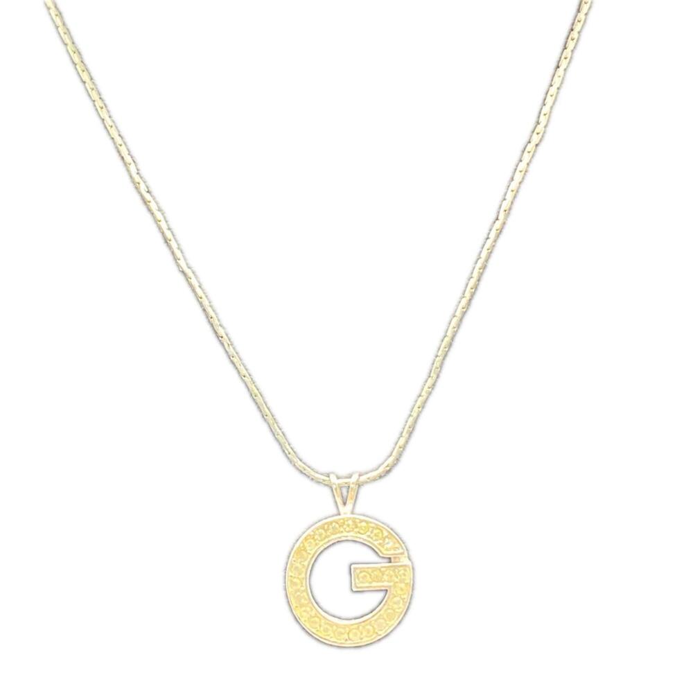 Givenchy G Logo Rhinestone Silver Necklace SP (Women's)